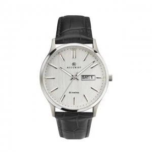 Image of Silver And Black 'Accurist Strap' Watch - 7233