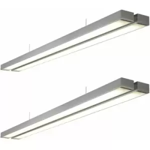 Image of 2 PACK Twin Commercial LED Suspension Light - 1494 x 156mm - 2 x 26W CCT LED