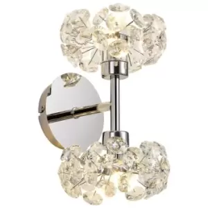 Image of Luminosa Beluga 2 Light G9 Switched Up, Down Wall Lamp With Polished Chrome And Crystal Shade