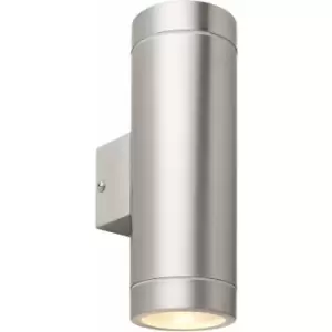 Image of Loops - Up & Down Twin Outdoor IP44 Wall Light - 2 x 7W GU10 LED - Brushed Steel
