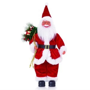 Image of Premier Decorations Premier Standing Santa with Sack Ornament - 40cm