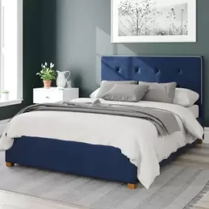 Image of Aspire Presley Ottoman Bed Velvet Navy Small Double