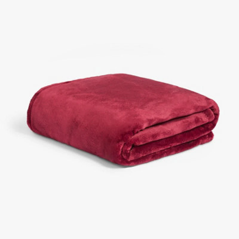Image of OHS OHS Ultra Soft Flannel Fleece Throw Blanket in Burgundy Size: 150cm × 200cm Burgundy 150cm × 200cm Unisex 5027434227136