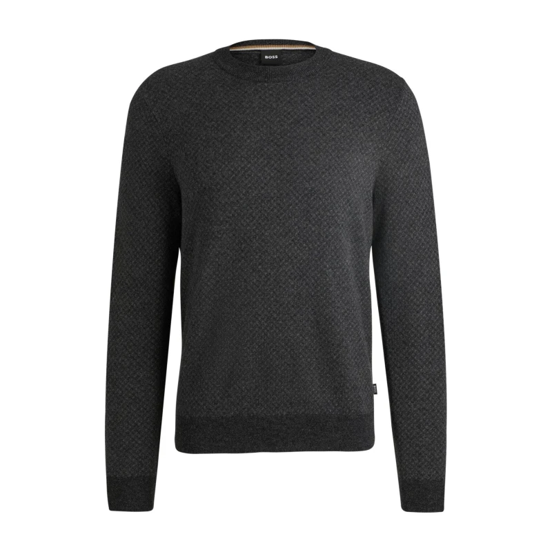 Image of Boss Mens H-Eltoro Crew Neck Jumper Black 001 male 2X Large