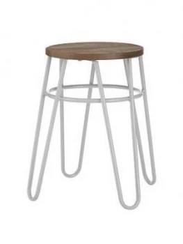 Image of Premier Housewares District Hairpin Stool- Grey/Elm