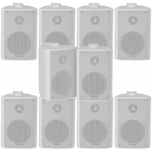 Image of Loops - 10x 120W White Wall Mounted Stereo Speakers 6.5' 8Ohm Premium Home Audio Music