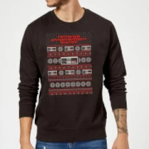 Image of Nintendo NES Pattern Christmas Sweatshirt - Black - M