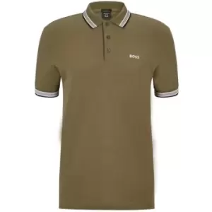 Image of BOSS Tipped Polo Shirt - Green