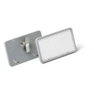 Image of Durable CLIP-CARD NAME BADGE with CLIP 40x75mm Grey Pack of 25