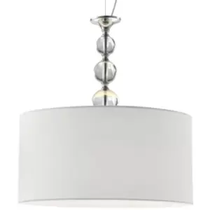 Image of Zumaline Rea Cylindrical Pendant Ceiling Light, White, 1x E27
