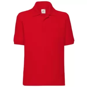 Image of Fruit Of The Loom Childrens/Kids Unisex 65/35 Pique Polo Shirt (9-11) (Red)