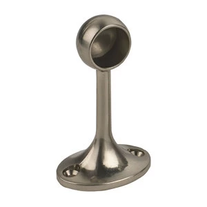 Image of Colorail Nickel effect Die-cast metal Rail end bracket (L)78mm (Dia)19mm Pack of 2