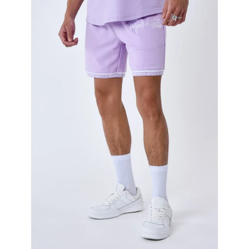Image of Project X Paris Embroidered logo shorts Project X Paris Violet Male M