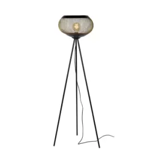 Image of Lucas Modern Tripod Floor Lamp - Ø40cm - 1xE27 - Matt Gold, Brass