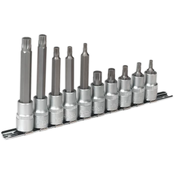 Image of Sealey 10 Piece 1/2" Drive Spline Socket Bit Set 1/2"