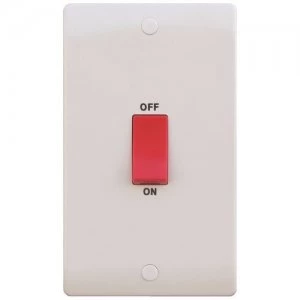 Image of ESR Sline 45A White 2G Double Pole 230V Electric Cooker Wall Plate Switch