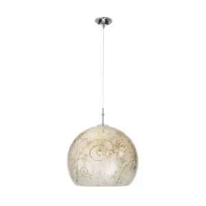 Image of Luna Glass Dome Pendant Ceiling Light Chrome