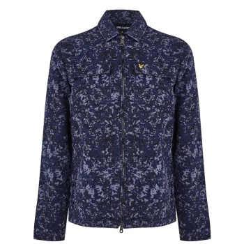 Image of Lyle and Scott Earth Print Overshirt - Blue