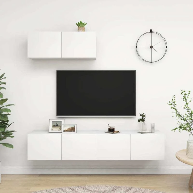 Image of VIDAXL TV Cabinets 3 pcs White Engineered Wood Vidaxl 8720286569948