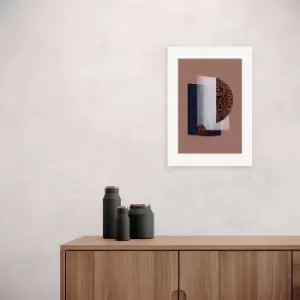 Image of East End Prints Water Colour Shapes Red Print Brown