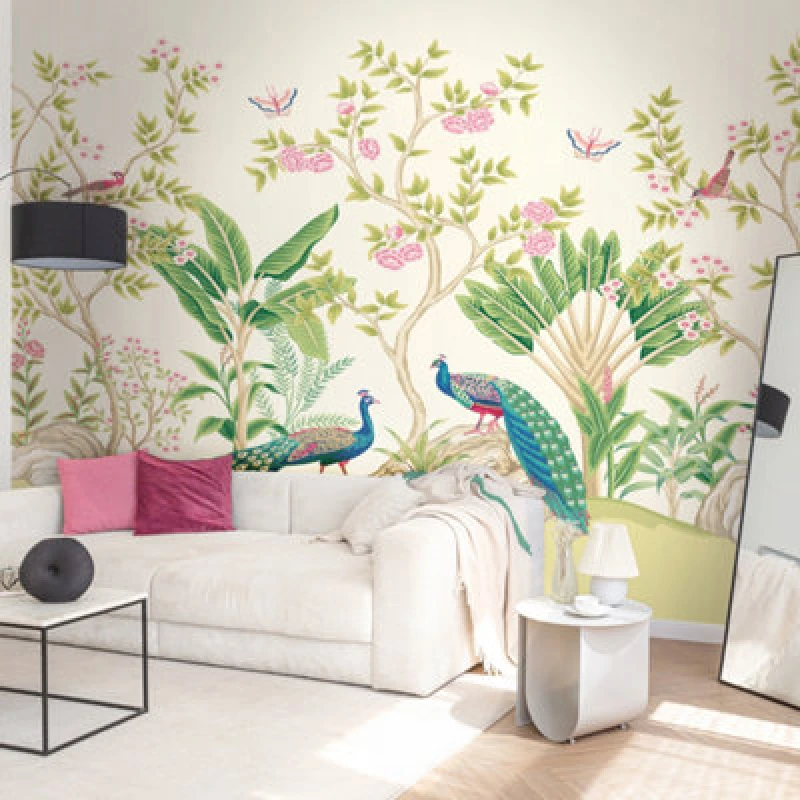 Image of Origin Murals Peacock Garden Matt Smooth Paste The Wall Mural 300Cm Wide X 240Cm High