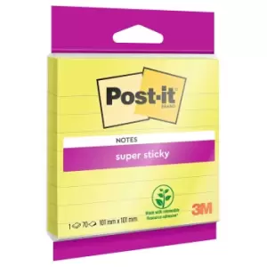 Image of Post-It Super Sticky Large Lined Notes 101mm x 101mm - 70 Sheets, none