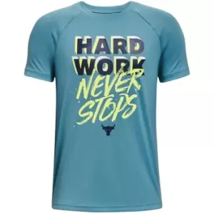 Image of Under Armour Armour Rock Hard Work Short Sleeve T-Shirt Junior Boys - Blue