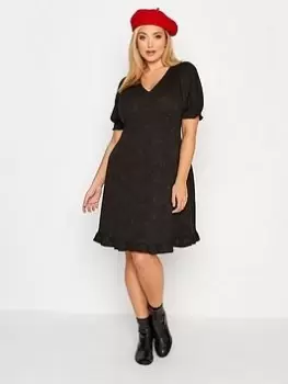 Image of Yours V Neck Dress Checked - Black, Size 30-32, Women