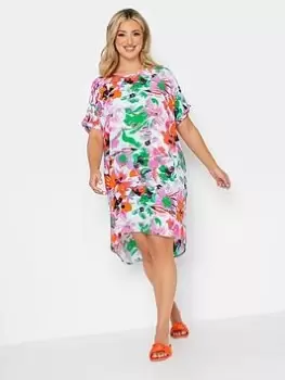 Image of Yours Short Sleeve Dress - Pink, Size 22-24, Women