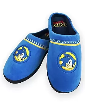 Image of Sonic Go Faster Mule Slippers Blue Adult Large UK 8-10 rubber sole /Merchandise