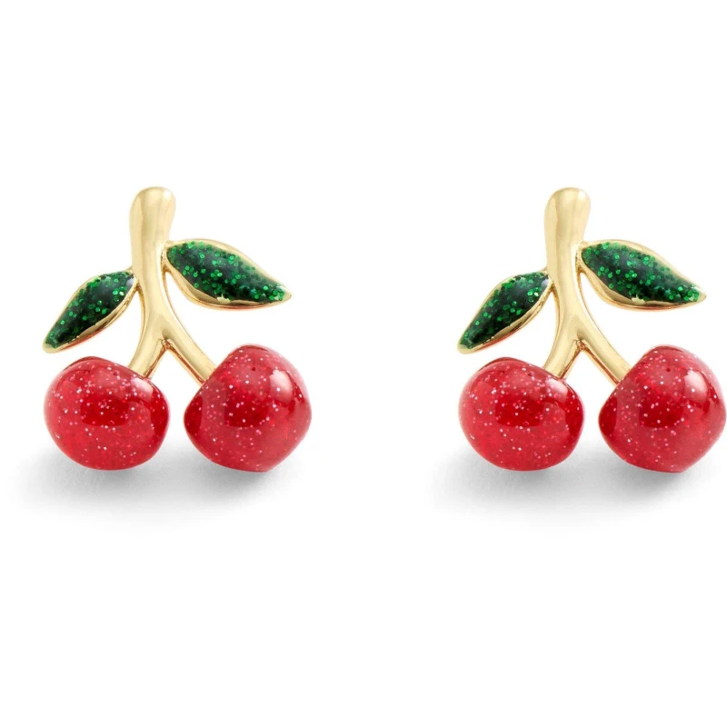 Image of COACH Womens Cherry Gold Stud Earrings Stud Earrings One Size Red 80058908000