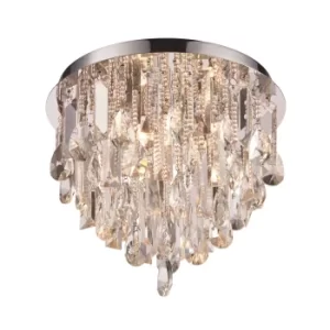 Image of Siena 3 Light Flush Chrome, Crystal (K5) Glass, G9