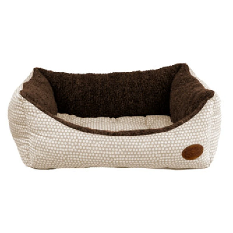 Image of Snug & Cosy Pets Snug And Cosy Mocha Polka Dot Rectangle Bed 30"