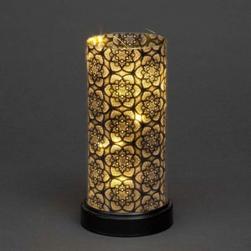 Image of Shatchi 23cm Christmas Decorated Vase Table Santa Flowers Design Black Black