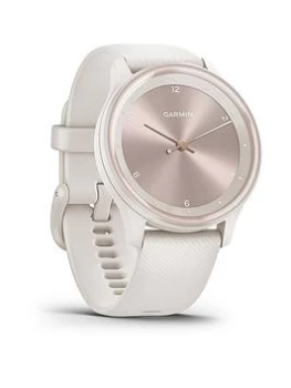 Image of Garmin V&Iacute;Vomove Sport Hybrid Smartwatch With Hidden Touch Screen Display - Ivory With Peach Gold Accents