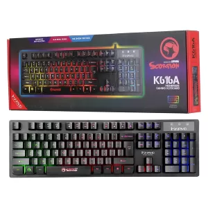 Image of Marvo Scorpion K616A 3 Colour LED USB Gaming Keyboard UK Layout
