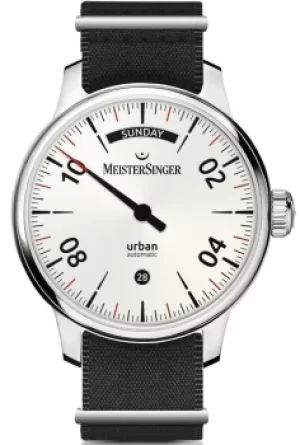 Image of MeisterSinger Watch Urban Day Date Opaline Silver