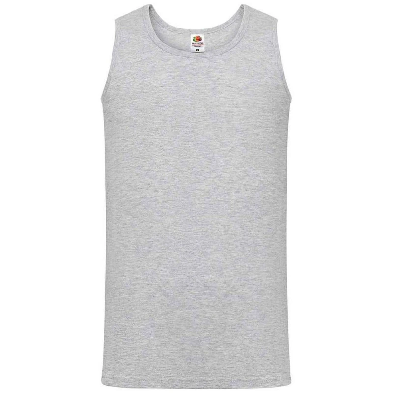 Image of Fruit Of The Loom Fruit of the Loom Men Athletic Vest Top in Grey Size: Small Grey S Male 5063470786619
