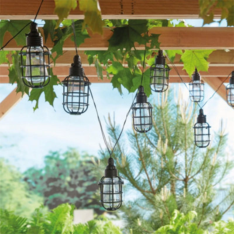 Image of Luxform Solar Corsica Stringlights 8 Bulbs Black