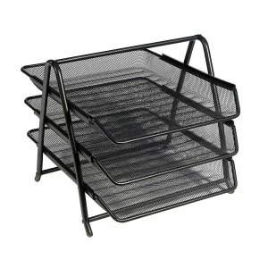 Image of Mesh 3 Tier Letter Tray, Black