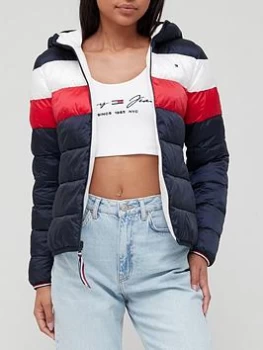 Image of Tommy Hilfiger Reversible Padded Jacket - Multi, Size 10, Women