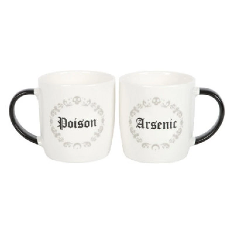 Image of Something Different Something Different Poison And Arsenic Mug Set Pack of 2 in White White One Size Unisex 5063470535873