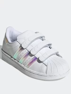 Image of adidas Originals Superstar Shoes, White, Size 2.5