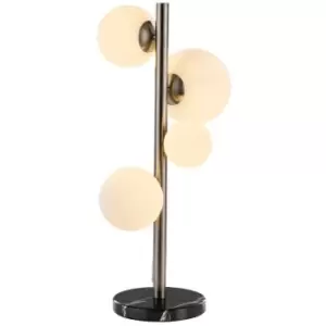 Image of Luminosa Marshall Table Lamp, 4 Light G9, Satin Nickel, Opal Glass