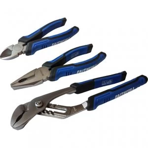 Image of Faithfull 3 Piece Soft Grip Pliers Set