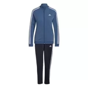 Image of adidas Womens Back 2 Basics 3-Stripes Tracksuit - Blue
