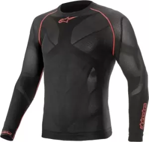 Image of Alpinestars Ride Tech V2 Longsleeve Functional Shirt, black-red, Size XL 2XL, black-red, Size XL 2XL