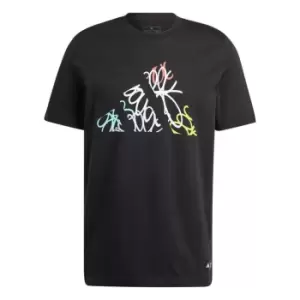 Image of adidas All Blacks Graffiti T-Shirt 2023 Adults - Black