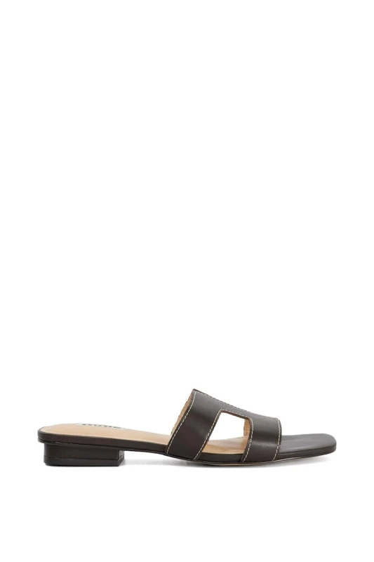 Image of Dune London Womens 'Loupe' Leather Sandals in Brown Size: 5 Brown Female 5