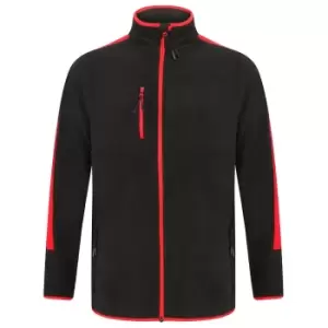 Image of Finden And Hales Unisex Adults Micro Fleece Jacket (3XL) (Black/Red)